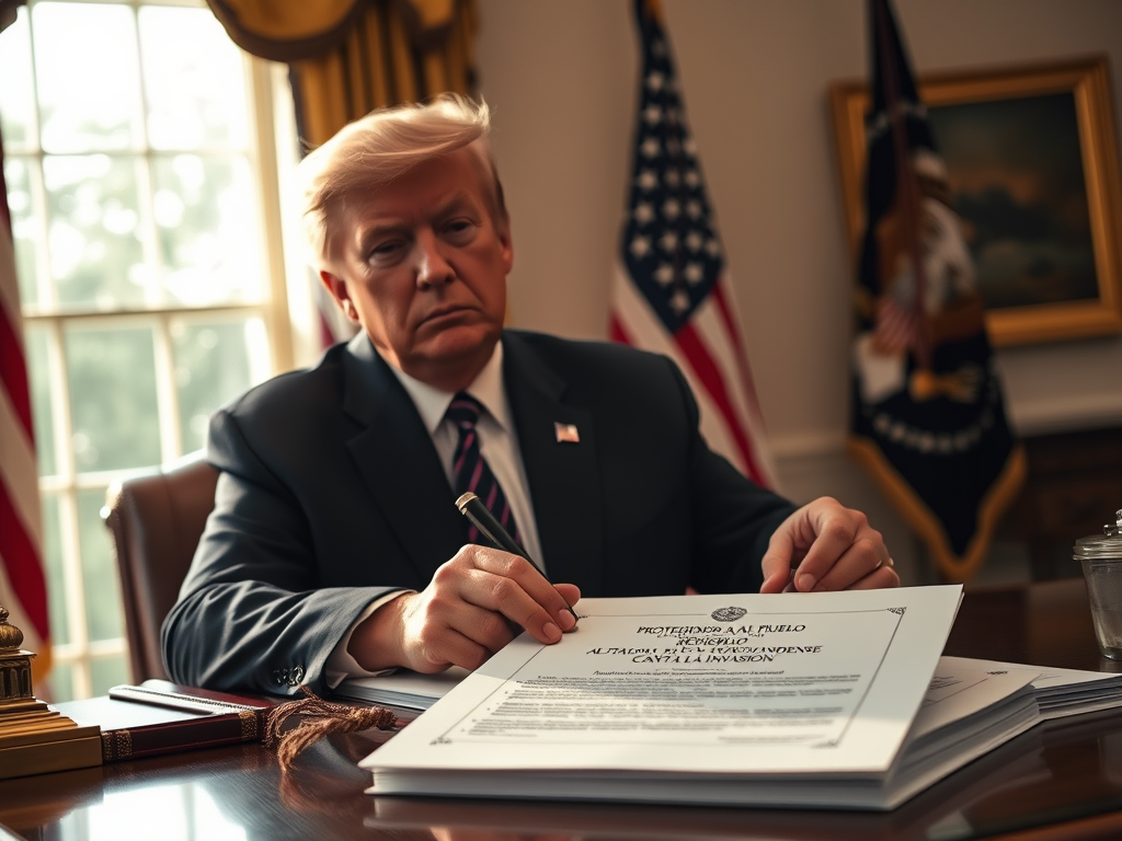 Alerta presidencial sobre la protección contra invasión. | Trebinaldi